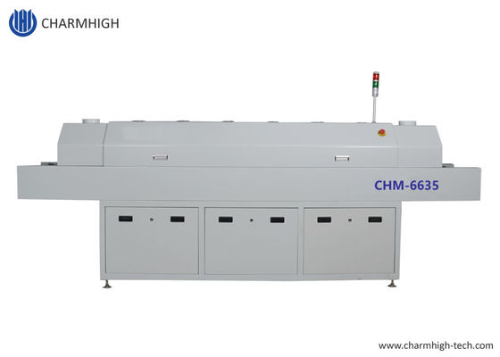 CHM-6635 रिफ्लो ओवन 6 टेम्प. जोन (ऊपर6+नीचे6) 2200*350 मिमी एसएमटी रिफ्लो सोल्डरिंग मशीन