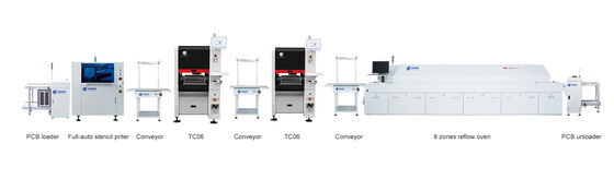 बेस्ट सेलर 6 सिर TC06 पिक एंड प्लेस मशीन कास्ट-आयरन फ्रेम SMT चिप माउंटर