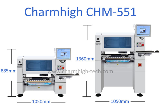 Charmhigh CHM551 SMD पिक एंड प्लेस मशीन उच्च परिशुद्धता के लिए 0201 / QFN / BGA