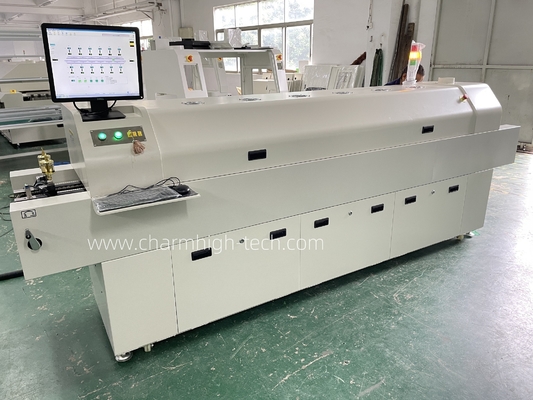 PC6635 रेल + पीसी कंट्रोल लीड मुक्त रिफ्लो ओवन 2200*350 मिमी 6 temp Zones Soldering Machine