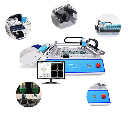 2 सिर 29 फीडर CHMT36VA SMD पिक एंड प्लेस मशीन + दो सीसीडी कैमरे + बाहरी पीसी
